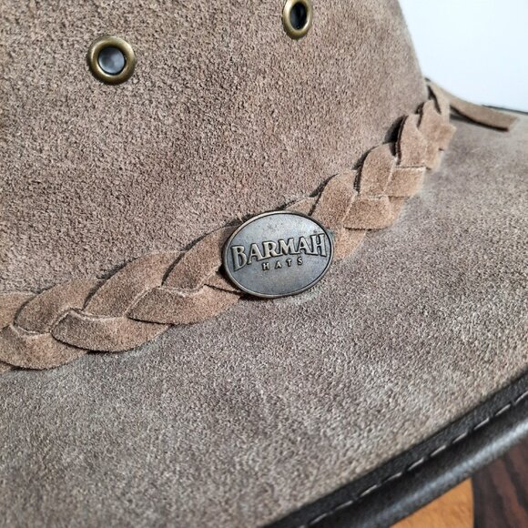 Barmah Squashy Suede Hat Size Large Kangaroo Brown Outback Australia Waterproof - Picture 7 of 12